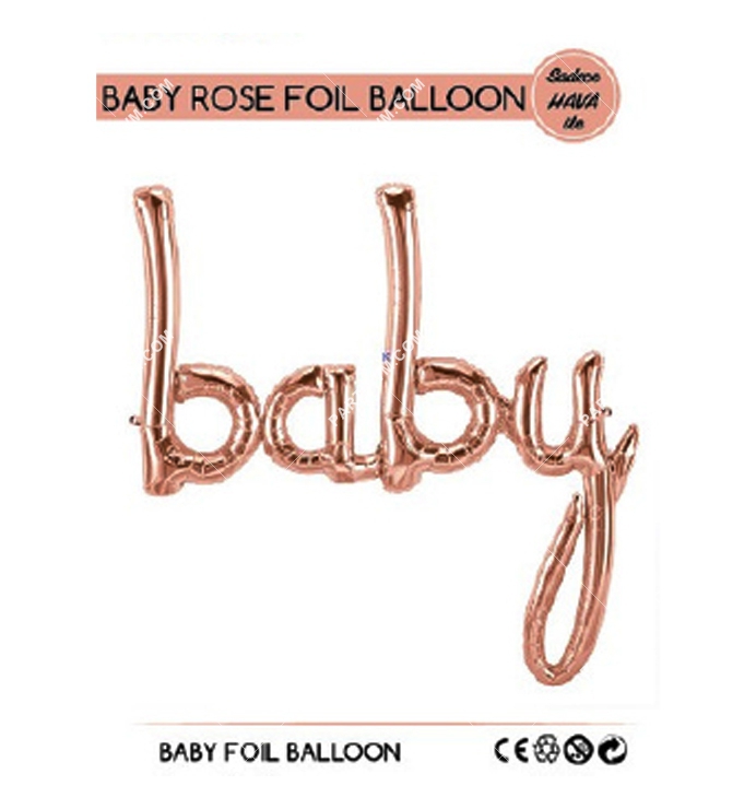 Cinsiyet Belirleme Partisi Süsleri Folyo Balon Rose baby 100cm