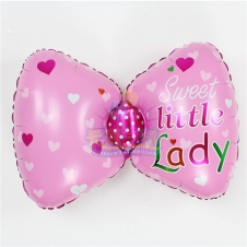 SAMM Cinsiyet Belirleme Partisi Süsleri Folyo Balon Sweet Little Lady Fiyonk 84cm