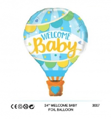 SAMM Cinsiyet Belirleme Partisi Süsleri Folyo Balon Welcome Baby Balon Mavi 86cm
