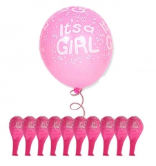 SAMM Cinsiyet Belirleme Partisi Süsleri Lateks Balon Pembe Its a Girl10 adet