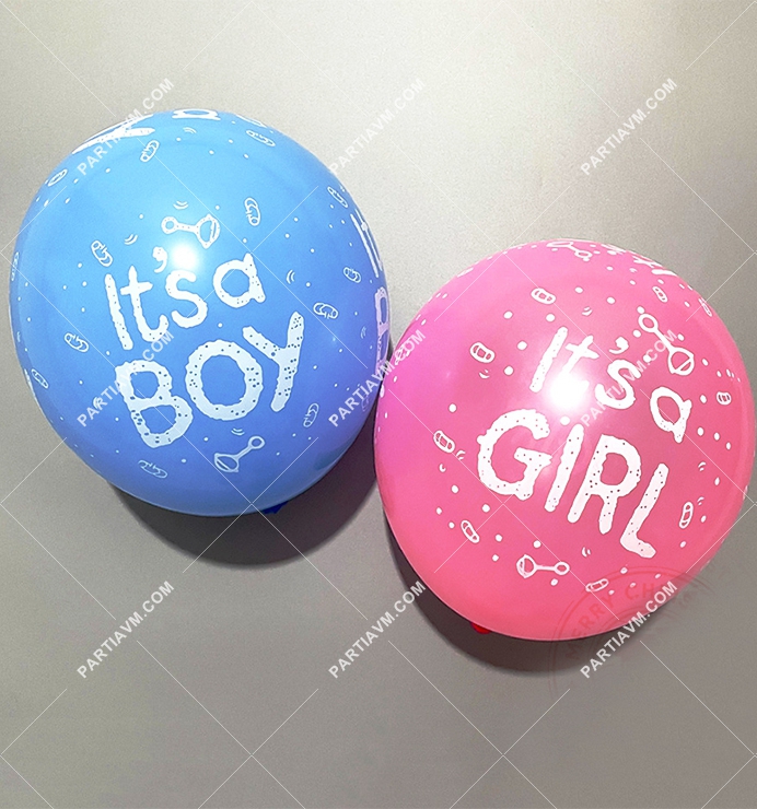 Cinsiyet Belirleme Partisi Süsleri Lateks Balon Pembe Its a Girl10 adet