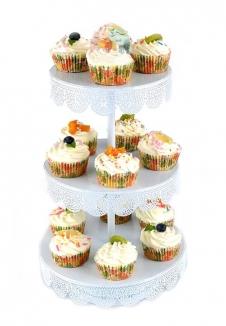 SAMM Cupcake Stand 3 Katlı Beyaz Metal