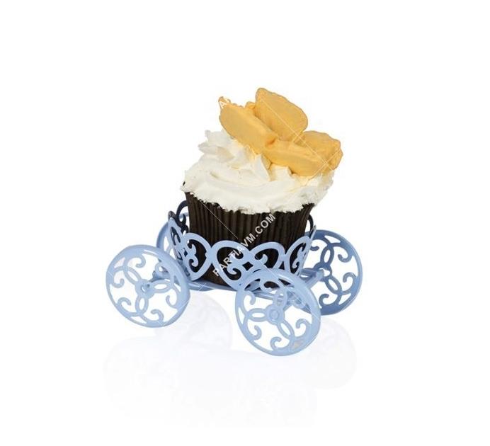 Cupcake Standı Metal Tekli Mini Araba Mavi