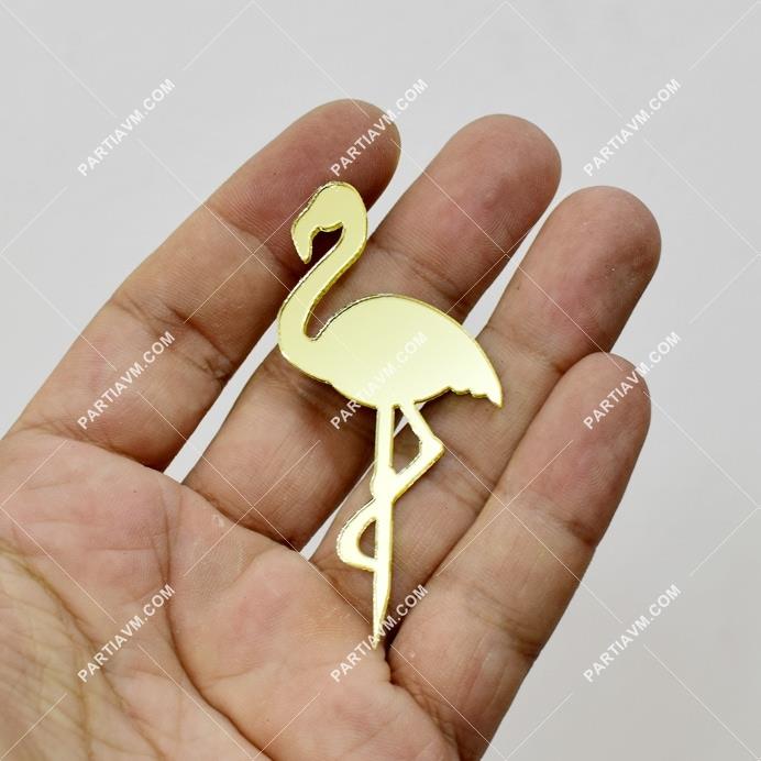 Cupcake Süsü Flamingo Gold Aynalı Pleksi Orta Boy Boy 5.5cm