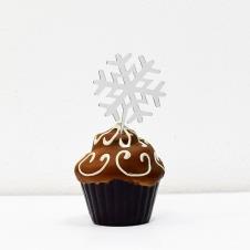 Partiavm Cupcake Süsü Kar Tanesi Gümüş Aynalı Pleksi Orta Boy Boy 5cm satın al