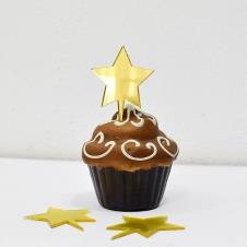 Partiavm Cupcake Süsü Yıldız Gold Aynalı Pleksi Orta Boy Boy 4.5cm satın al