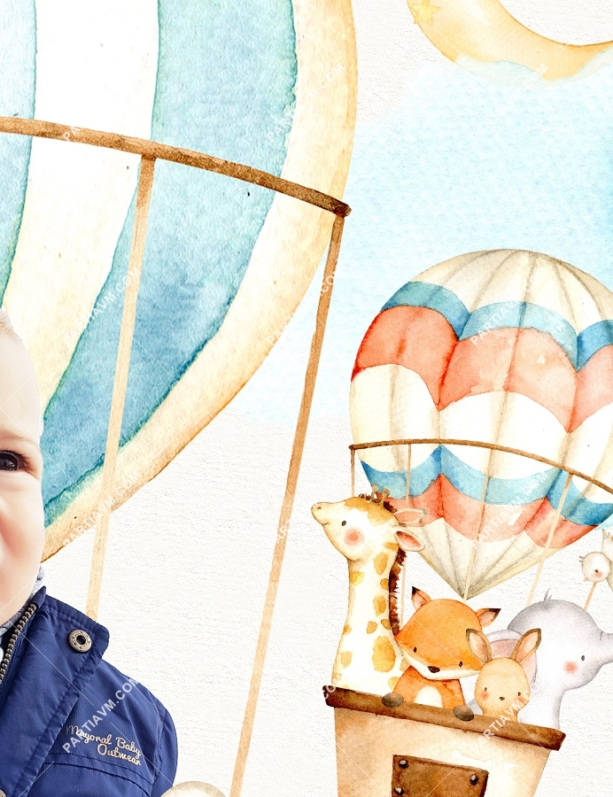Cute Hot Air Balloons 70x100 cm Yırtılmaz Branda Afiş