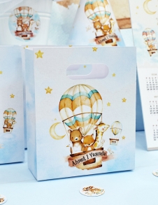Partiavm Cute Hot Air Balloons Hediye Çantası Özel Tasarım 13 x 16 cm 5 Adet satın al
