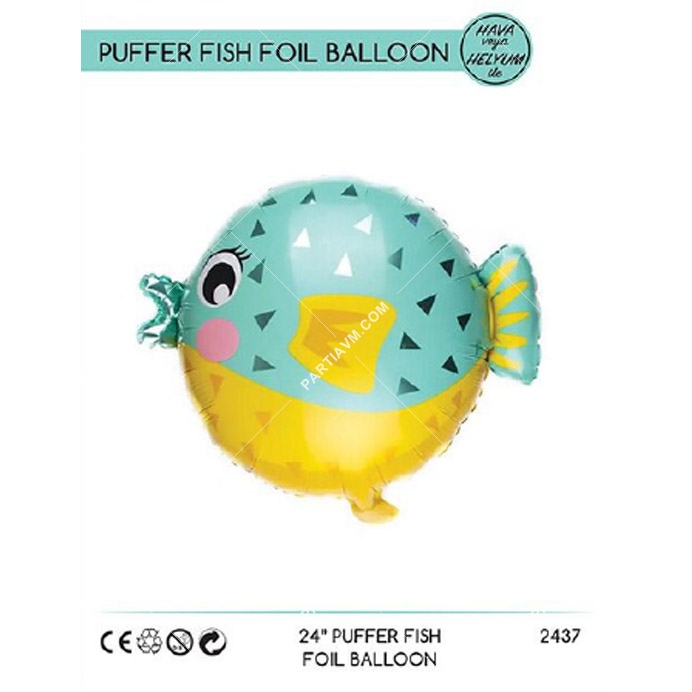 Deniz Canlıları Balon Balığı Folyo Balon 61cm