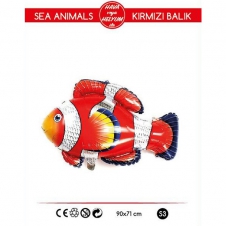 SAMM Deniz Canlıları Kırmızı Balık Folyo Balon 90cm