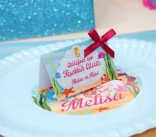 Partiavm Deniz Kızı Doğum Günü Mini Teşekkür Kartı Kurdele Süslemeli 8 Adet satın al