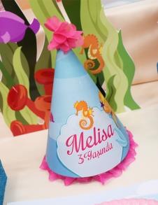Partiavm Deniz Kızı Doğum Günü Parti Şapkası Süslemeli 5 Adet satın al