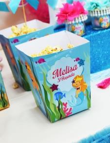 Partiavm Deniz Kızı Doğum Günü Popcorn Kutusu Sim Yıldız Süslemeli 5 Adet satın al