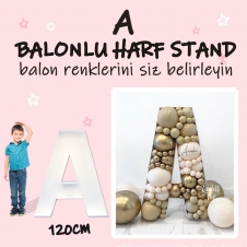 SAMM Dev A Harf Balon Standı Seti 120cm  (Balon Renklerinizi İstediğiniz Renklerde Siz Belirleyin)