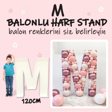 SAMM Dev M Harf Balon Standı Seti 120cm  (Balon Renklerinizi İstediğiniz Renklerde Siz Belirleyin)