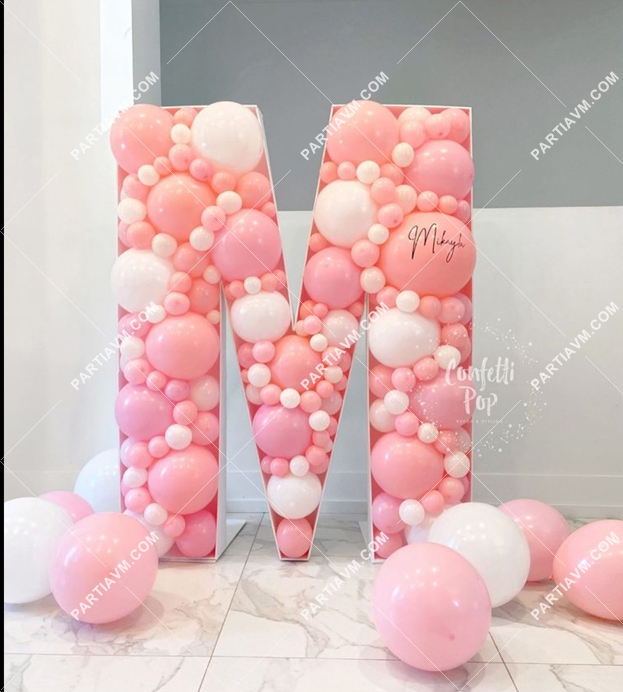 Dev M Harf Balon Standı Seti 120cm  (Balon Renklerinizi İstediğiniz Renklerde Siz Belirleyin)