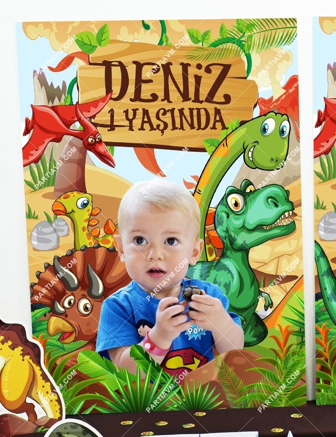 Dinozorlar Doğum Günü 70x100 cm Katlanmaz Pano Afiş