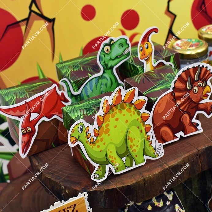 Dinozorlar Doğum Günü Karakterli Karton Kutu