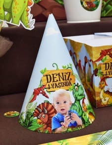 Partiavm Dinozorlar Doğum Günü Parti Şapkası 5 Adet