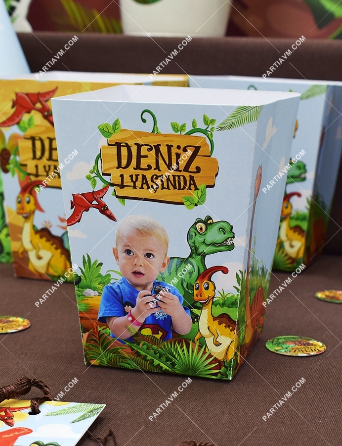 Dinozorlar Doğum Günü Popcorn Kutusu 5 Adet