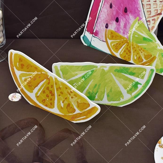 Dondurmalı Doğum Günü 22x13 cm Limon Dekor Pano 2 Adet Ekonomik Set