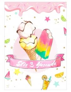 Partiavm Dondurmalı Doğum Günü 70x100 cm Yırtılmaz Branda Afiş satın al
