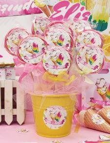 Partiavm Dondurmalı Doğum Günü Lolipop Şeker Etiketli Kovada Süslemeli 10 Adet satın al
