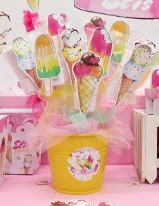 Partiavm Dondurmalı Doğum Günü Marshmallow Etiketli Kovada 10 Adet Süslü Çubuklarda satın al