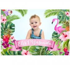 Partiavm Flamingo Aloha Doğum Günü 120x85 cm Büyük Boy Kağıt Afiş