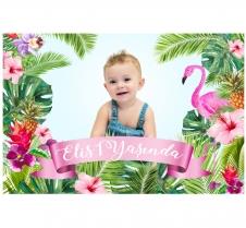 Partiavm Flamingo Aloha Doğum Günü 150x100 cm Dev Yırtılmaz Branda Afiş satın al