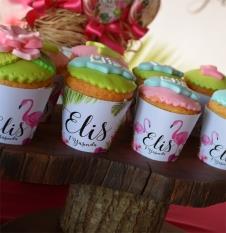 Partiavm Flamingo Aloha Doğum Günü Cupcake Sargısı 10 Adet