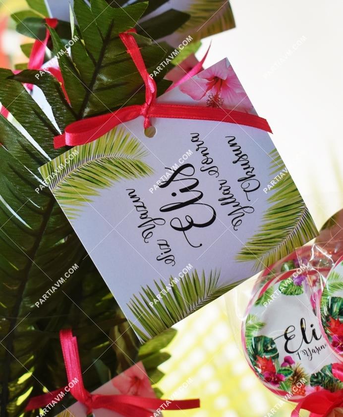 Flamingo Aloha Doğum Günü Hatıra Yazısı Kartı 6 Adet