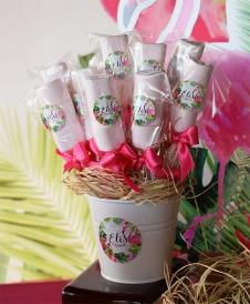 Partiavm Flamingo Aloha Doğum Günü Marshmallow Etiketli Kovada 10 Adet Süslü Çubuklarda satın al