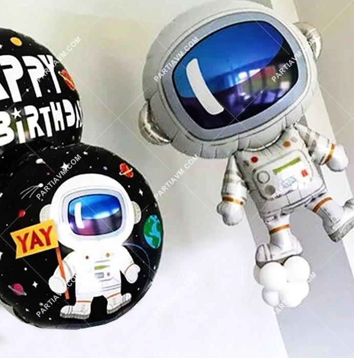 Uzay Tema Astronot 3lü Folyo Balon Set