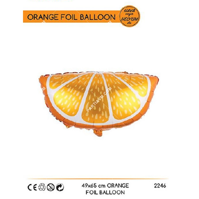 Folyo Balon Figür Meyve Portakal Dilimi 65x49cm