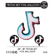 SAMM Folyo Balon Figür Tiktok Logo 3lü Set  72x45cm
