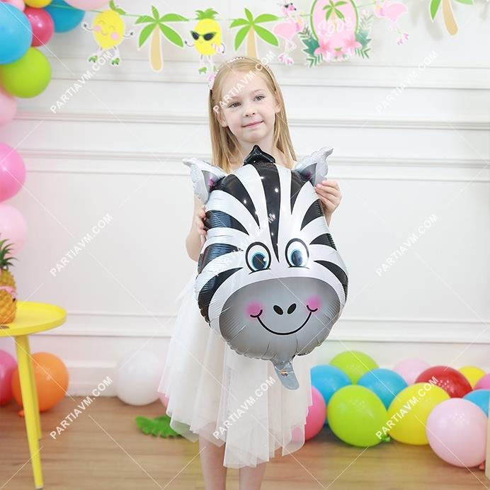 Folyo Balon Safari Temalı Zebra 56cm