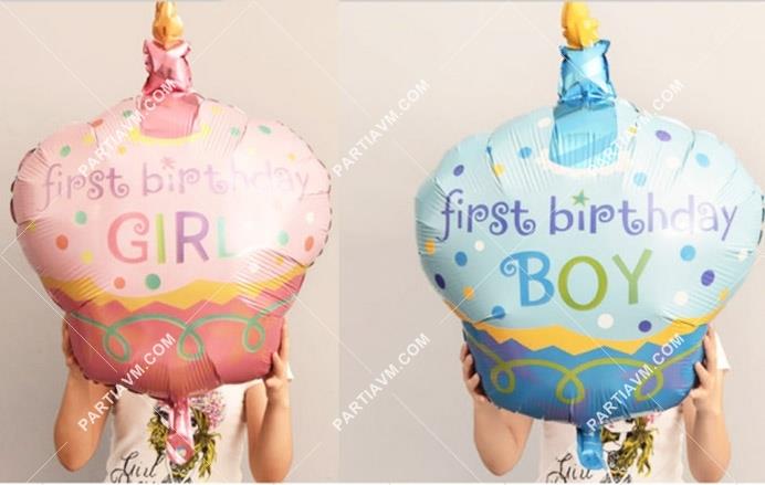 Folyo Balon Figür Cupcake First Birthday Boy / First Birthday Girl 48x70 cm