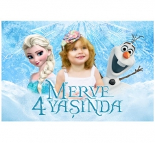 Partiavm Frozen Elsa Doğum Günü 120x85 cm Büyük Boy Kağıt Afiş