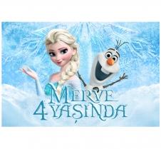 Partiavm Frozen Elsa Doğum Günü 150x100 cm Dev Yırtılmaz Branda Afiş