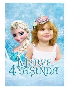 Partiavm Frozen Elsa Doğum Günü 70x100 cm Yırtılmaz Branda Afiş