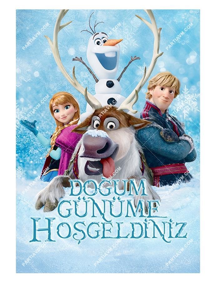 Frozen Elsa Doğum Günü 70x100 cm Yırtılmaz Branda Afiş