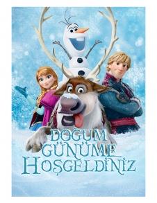 Partiavm Frozen Elsa Doğum Günü 70x100 cm Yırtılmaz Branda Afiş