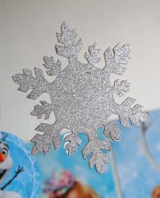 Partiavm Frozen Elsa Doğum Günü Süsleri 20 cm Simli Kar Desen Karton ve Asma Misinası satın al
