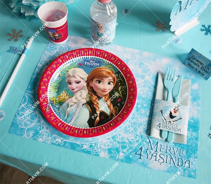 Frozen Elsa Doğum Günü Süsleri 5 Kişilik Masa Seti Avantajlı Fiyat