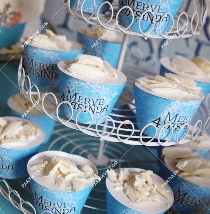 Frozen Elsa Doğum Günü Süsleri Cupcake Sargısı 10 Adet