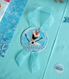 Partiavm Frozen Elsa Doğum Günü Süsleri Karton Sunum Etiketi Kurdele Askılı 5 Adet