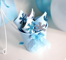 Partiavm Frozen Elsa Doğum Günü Süsleri Küçük Çerezlik Külahlar Karton Simli Kar Süslemeli 10 Adet satın al