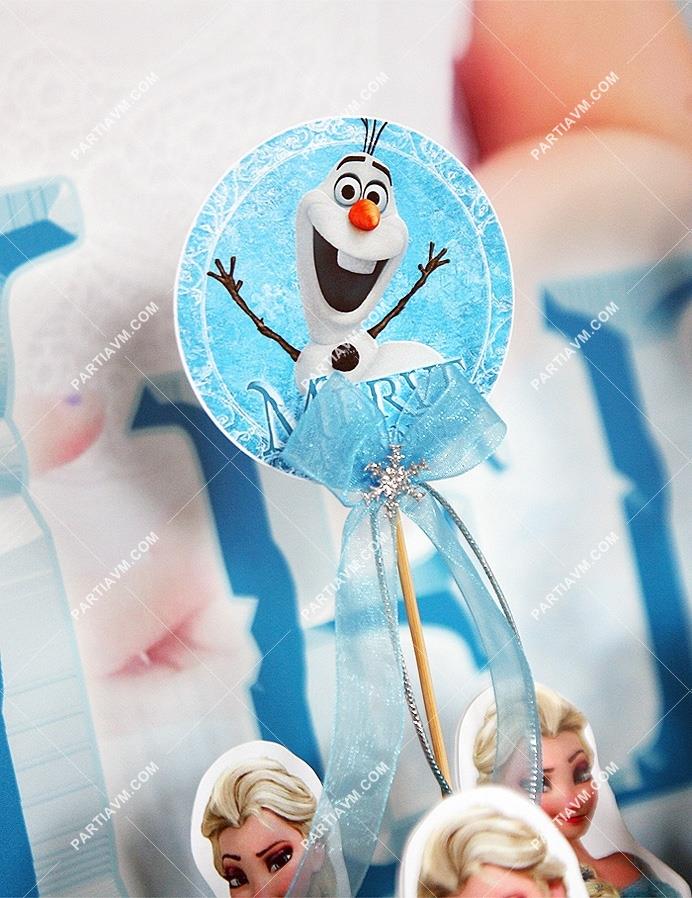 Frozen Elsa Doğum Günü Süsleri Kürdan Süs Seti Büyük Boy 10 lu Paket