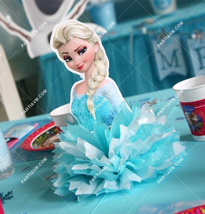 Frozen Elsa Doğum Günü Süsleri Masaüstü Dekor Karton Çift Taraflı Baskı Elsa